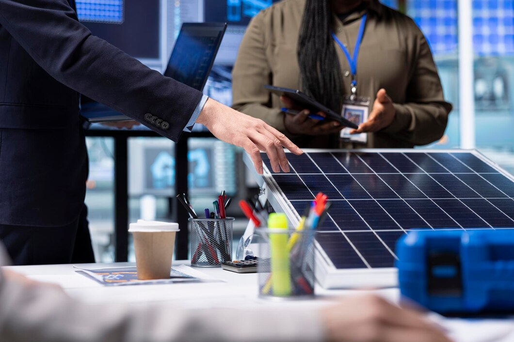 investors-meet-with-photovoltaics-factory-experts-review-solar-cell-designs_482257-123437